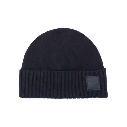 BOSS Logo-patch Fine-knit Beanie