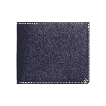 HERMES Evercolor Calfskin Wallet Women's 2Z Bleu Nuit Midnight Blue