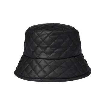 AGOVSKI Synthetic Leather Bucket Hats Women's