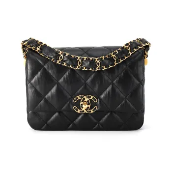 CHANEL Cow Leather Tofu Bag, Hobo Bag, Shoulder Bag, Crossbody Bag Regular Women's Black