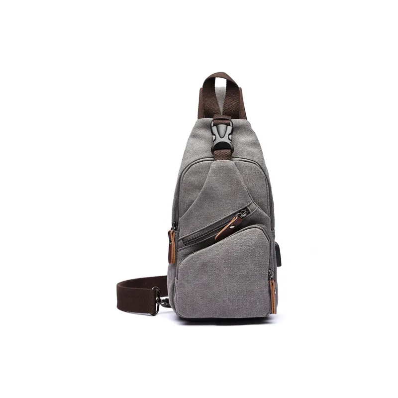 Slazenger Canvas With Microfiber Leather Canvas Bag Sling Bag Men's Multicolor-1