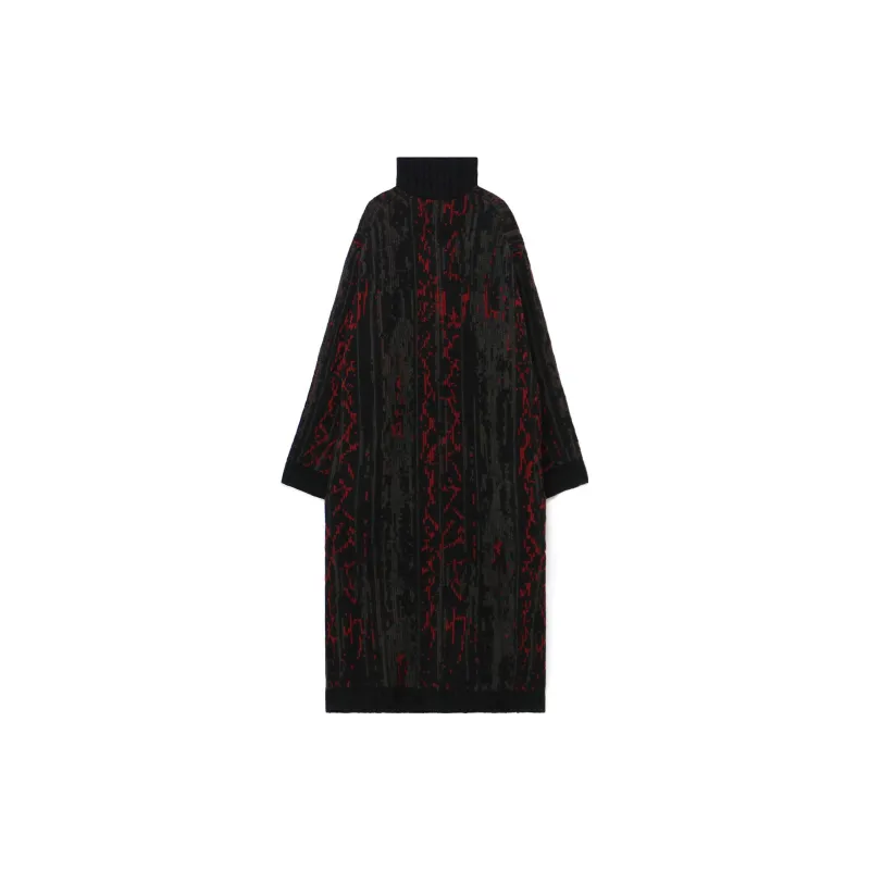 Yohji Yamamoto Patterned High neck Coat-2