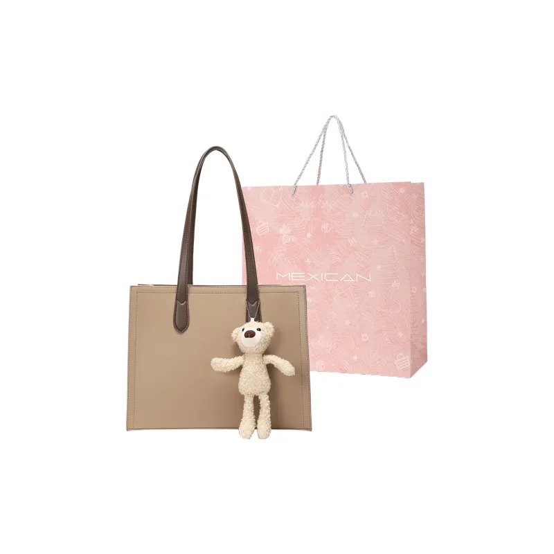 MEXICAN Cow Leather Bag, Tote Bag, Women's Bag, Shoulder Bag Regular Women's Khaki-6