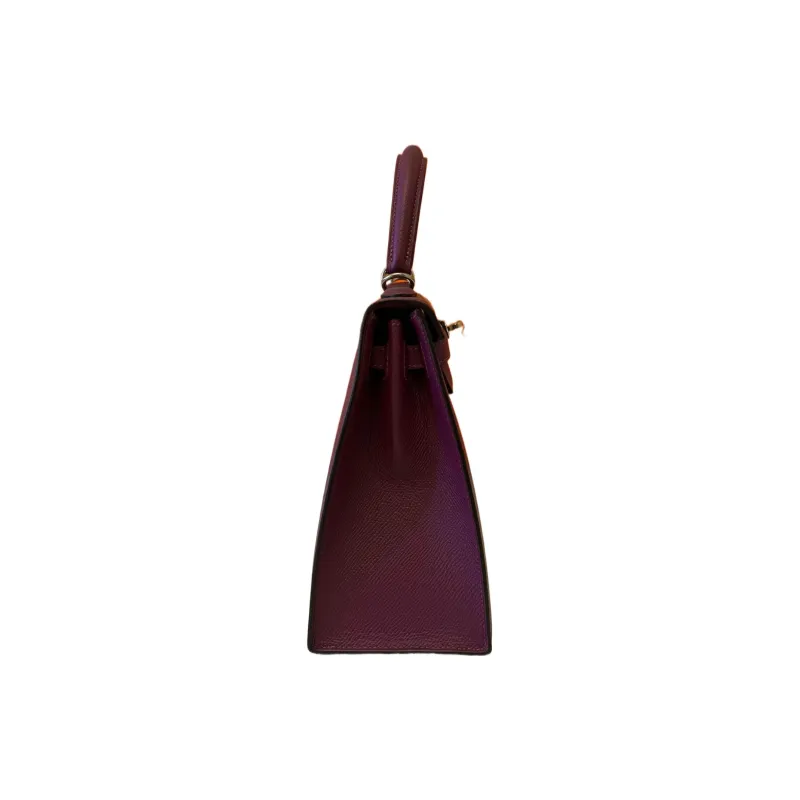 HERMES Kelly Fjord Leather Calfskin Kelly Bag Handbags Regular Women's Nasturtium Purple-1