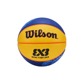 Wilson Rubber Basketball Blue Yellow Size 3 Ball Training Unisex