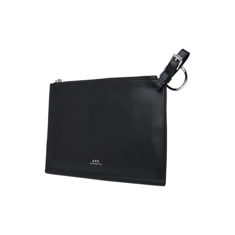 A.P.C Polyurethane With Polyester Clutch Men's Black-1