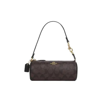 COACH Nolita Artificial Leather Cylinder Handbag Shoulder Bag Women's Dark Color Khaki Monogram