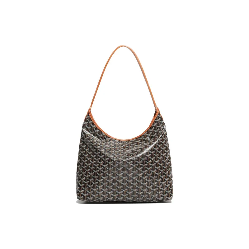 GOYARD Bohème Hobo Canvas With Leather Shoulder Bag Combo Bag Shoulder Bags Women's Tan With Orange Small Heart Design-1