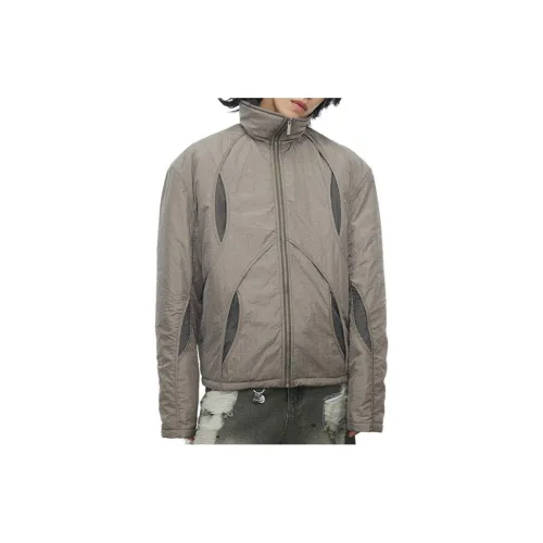 0-CROWORLD Puffer Jackets Men Gray