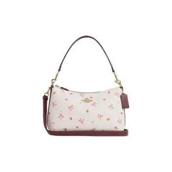 COACH Clara Leather Shoulder Bag Handbags Shoulder Bags Medium Size Women's White