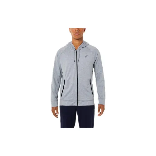 Asics Tech Full Zip Sweatshirts Men Stone Gray