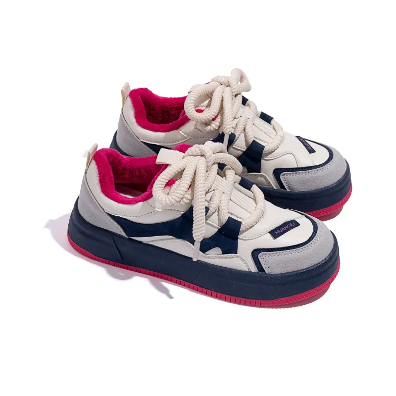 HUANQIU Thermal Abrasion Resistant Lightweight Low Top Skateboard Shoes Women's Blue-3