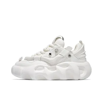 SALAXI Low Top Chunky Sneakers Unisex Pure White