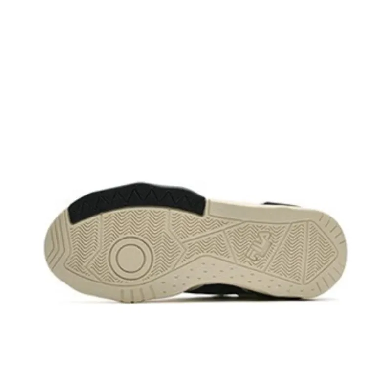 FILA FUSION KICK Wave Bottom Sneakers Cushioning Wear Resistant Low Top Skateboard Shoes Women's Black White-3