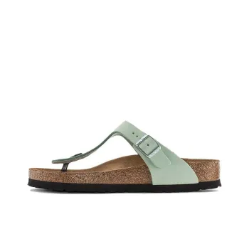 Birkenstock Gizeh Soft Footbed Quiet Quick Dry Flip Flops Women's Matcha Green Narrow Fit