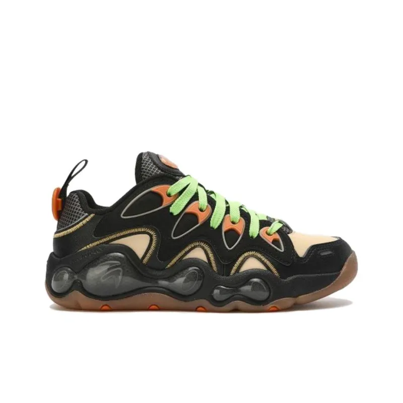 FILA FUSION VERTICAL Abrasion Resistant Breathable Low Top Vintage Basketball Shoes Women's Black Yellow-1