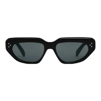 CELINE Acetate Irregular Shape Sunglasses Men's Black