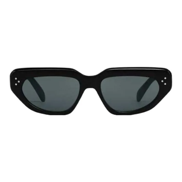 CELINE Acetate Irregular Shape Sunglasses Men's Black-0