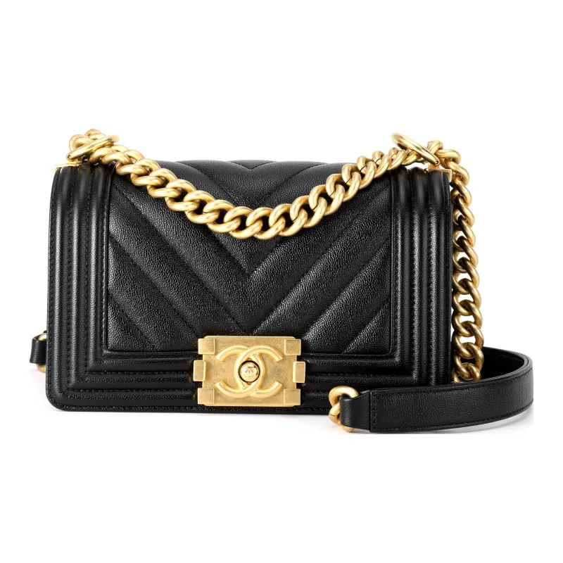 CHANEL Leboy Grain Embossed Calfskin Portable Crossbody Bag, Shoulder Bag Trumpets Women's Black-0