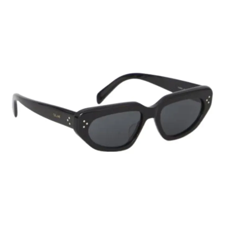 CELINE Acetate Irregular Shape Sunglasses Men's Black-1