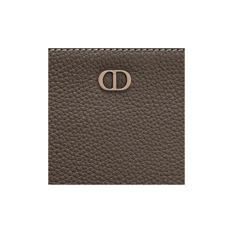 DIOR Grained Calfskin Zip Closure A5 Wallet Clutch Men's Ebony Black-3