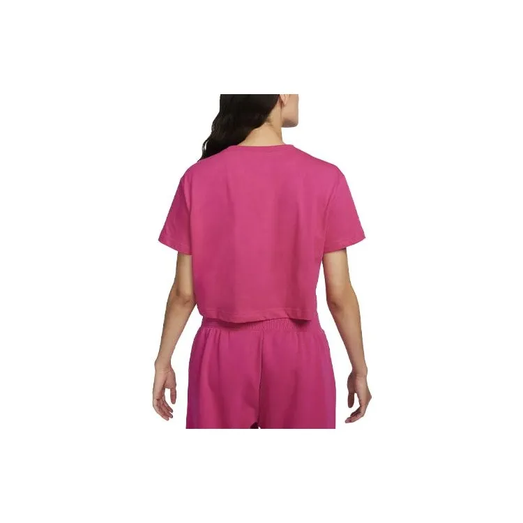 Nike Sportswear Essentials Series Drop Shoulder Sleeve T-Shirt Women's Dark Pink-1