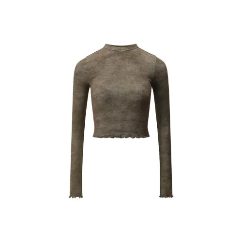 Showroom Plus Crop Tops Women's Army Green