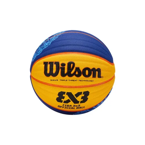 Wilson PU Basketball Yellow Blue Size 6 Training Women's