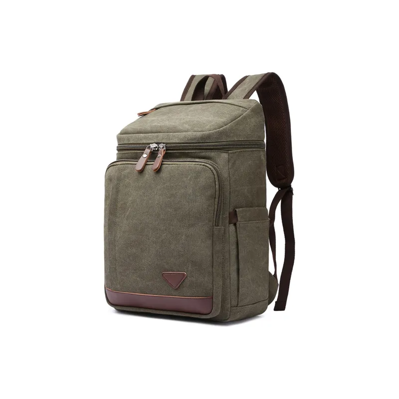 Slazenger Canvas With Microfiber Leather Travel Bags Laptop Bags Backpack Men's Light Gray/Khaki/Green/Black-6