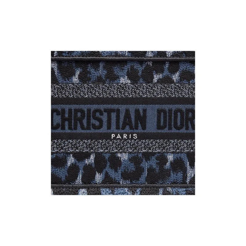 DIOR BookTote Embroidery Tote Bag Shopping Bag Handbags Mini Women's Blue And Black-3