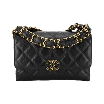 CHANEL Cow Leather Tofu Bag Handbag Shoulder Bag Women's Black