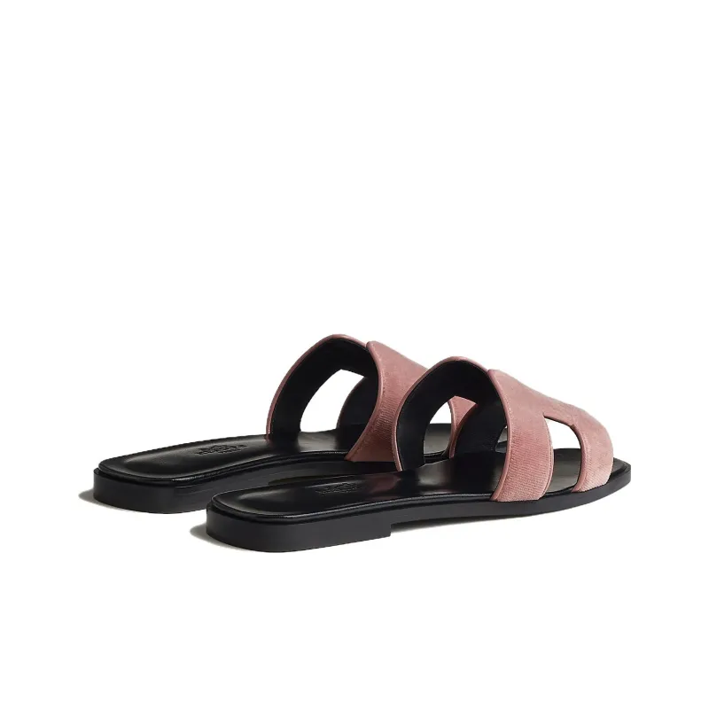 HERMES Oran Slide Slippers Women's Rose-4