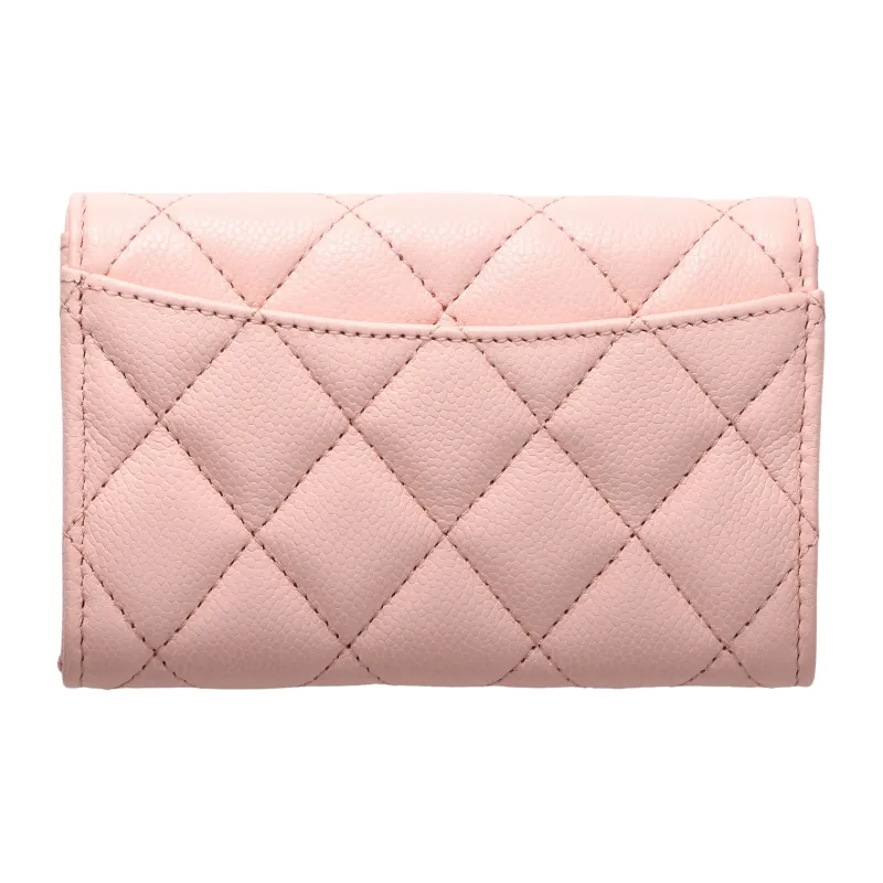 CHANEL Grain Litchi Grain Calfskin Card Holder Women's Pink-2