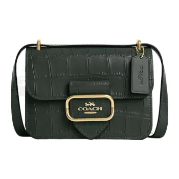 COACH Morgan Crocodile Pattern Embossed Leather Handbag Shoulder Bag Crossbody Bag Small Size Women's Jasper