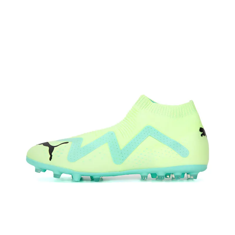 PUMA Future MG Rubber Short Studs Artificial Ground Cushioning Wear Resistant Soccer Shoes Men's Blue Green-0