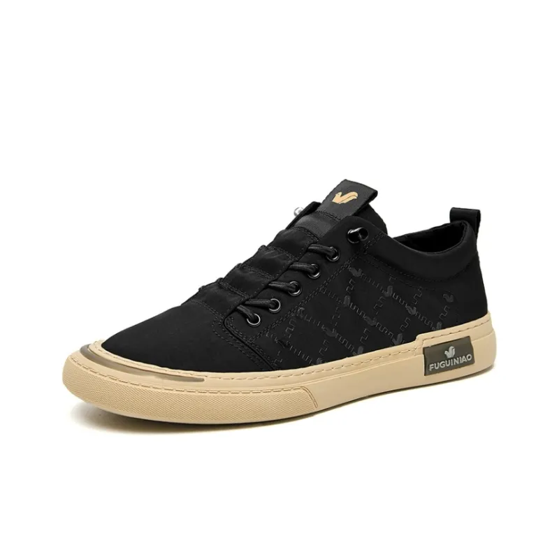 Rich Birds Low Top Skateboard Shoes Men's Black-1