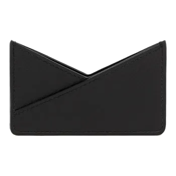 MM6 Maison Margiela Grained Cow Leather Card Clip Card Holder Women's Black