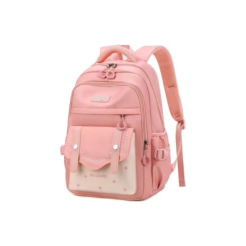 Deli Bear Nylon Fabric Backpack Regular Women's Black/Purple/Green/Pink-7
