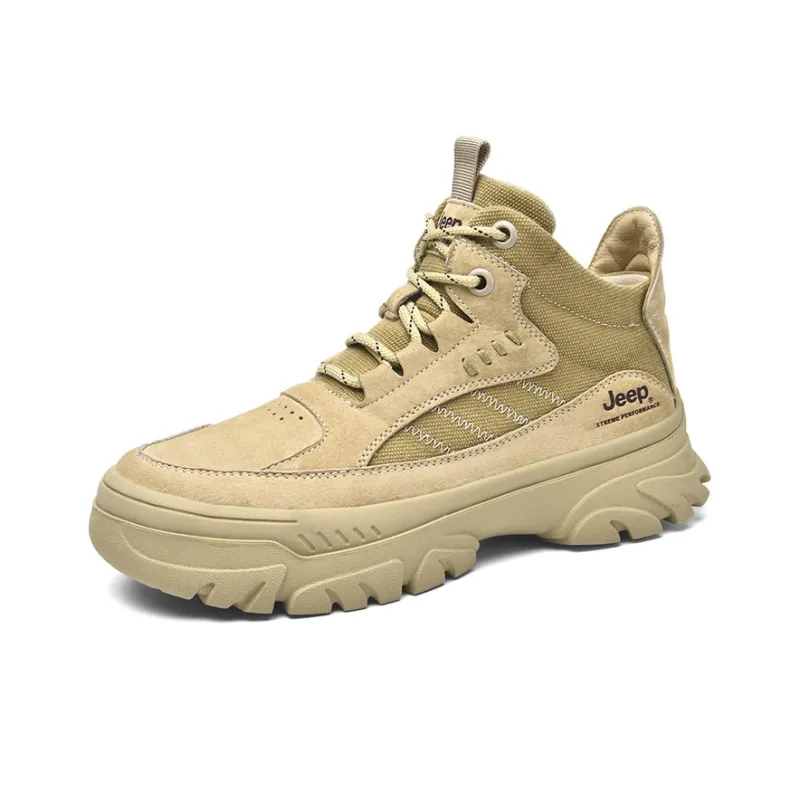 Jeep Breathable Wear Resistant Cushioning Ankle Length Outdoor Boots Men's Sand-1