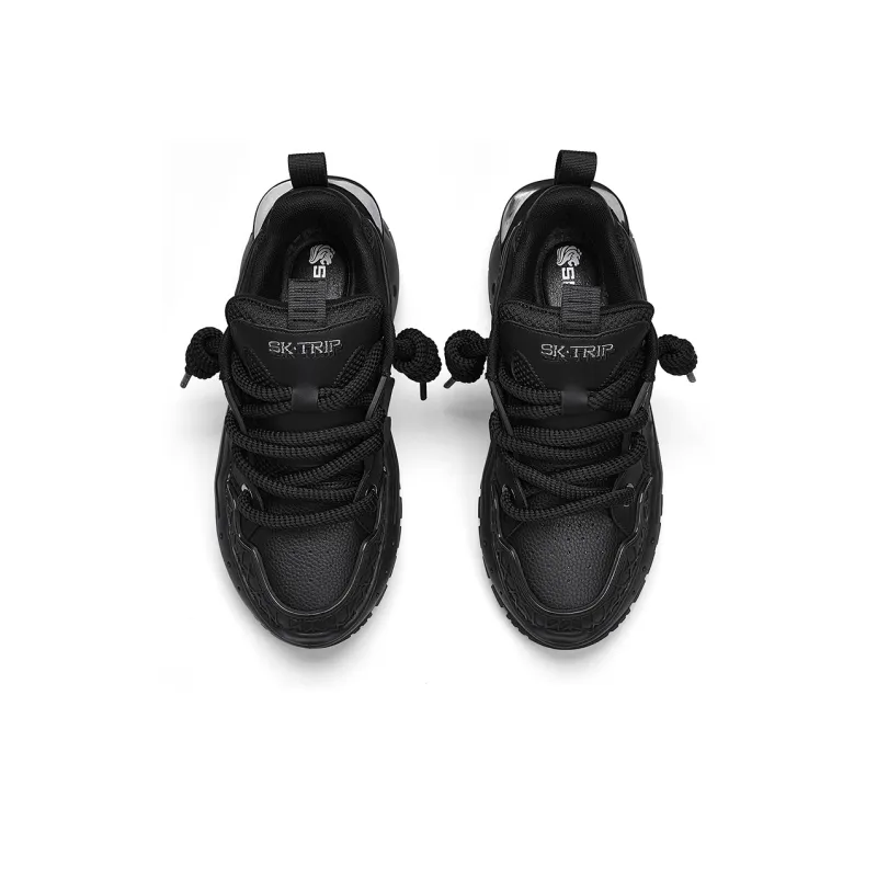 SK.TRIP Low Top Chunky Sneakers Unisex Jet Black-4