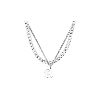 MISS TOOYA Titanium Steel Necklaces Unisex Silver