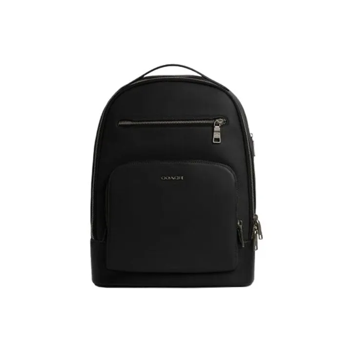 COACH Cow Leather Backpack Tubas Men's Black-0