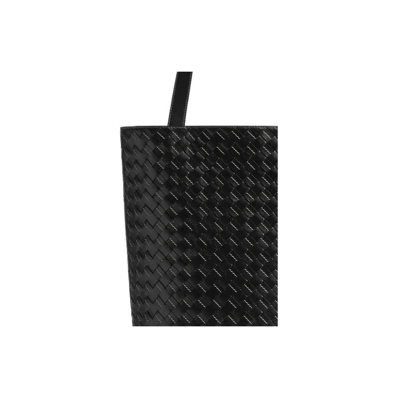 Bottega Veneta Intrecciato Calfskin Tote Bag, Shopping Bag, Handbag Trumpets Men's Black/Natural-4