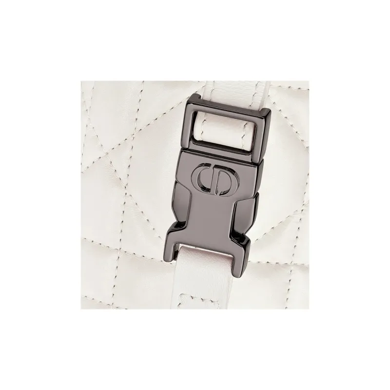 DIOR DiorTravel Cow Leather Lunch Bag Clutch Trumpets Women's White-7