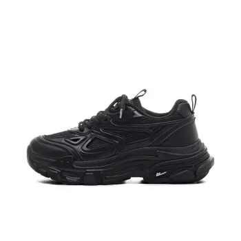 Warrior Warrior Height Increasing Wear Resistant Slip Resistant Low Top Chunky Sneakers Women's Black