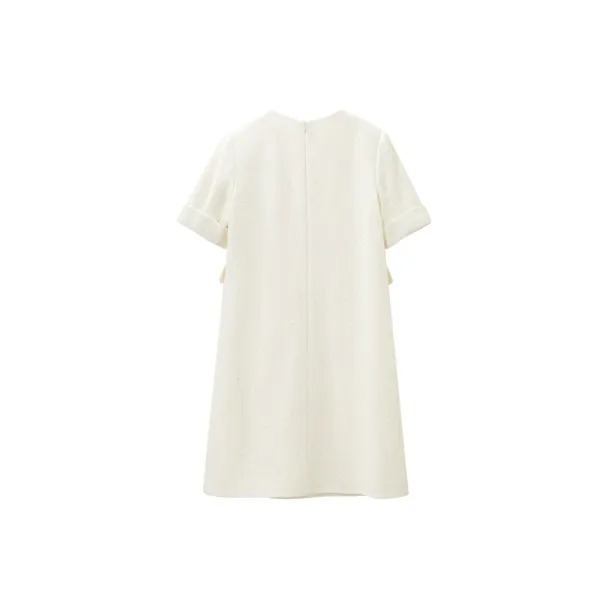 OVV Long Sleeved Dresses Women's Raw White Solid Color-1