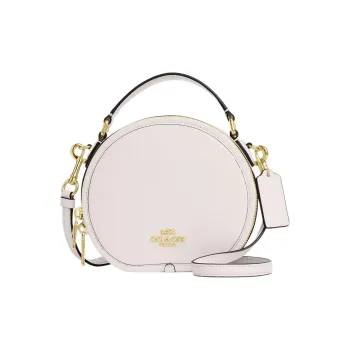 COACH Canteen High Quality Pebbled Leather Handbag Shoulder Bag Crossbody Bag Small Size Women's White