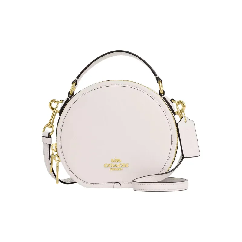 COACH Canteen Refined Pebbled Leather Handbag, Shoulder Bag, Crossbody Bag Trumpets Women's White-0