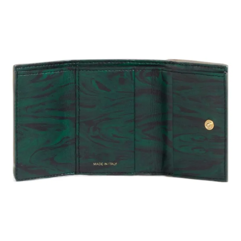 MARNI Venice Calfskin Wallet Regular Women's Light Camel & Spherical Green-4