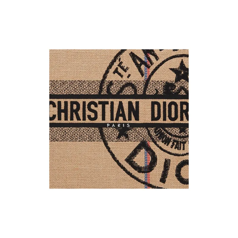 DIOR BookTote Beige Canvas Tote Bag, Shopping Bag, Handbag Medium Size Women's Yellow-5